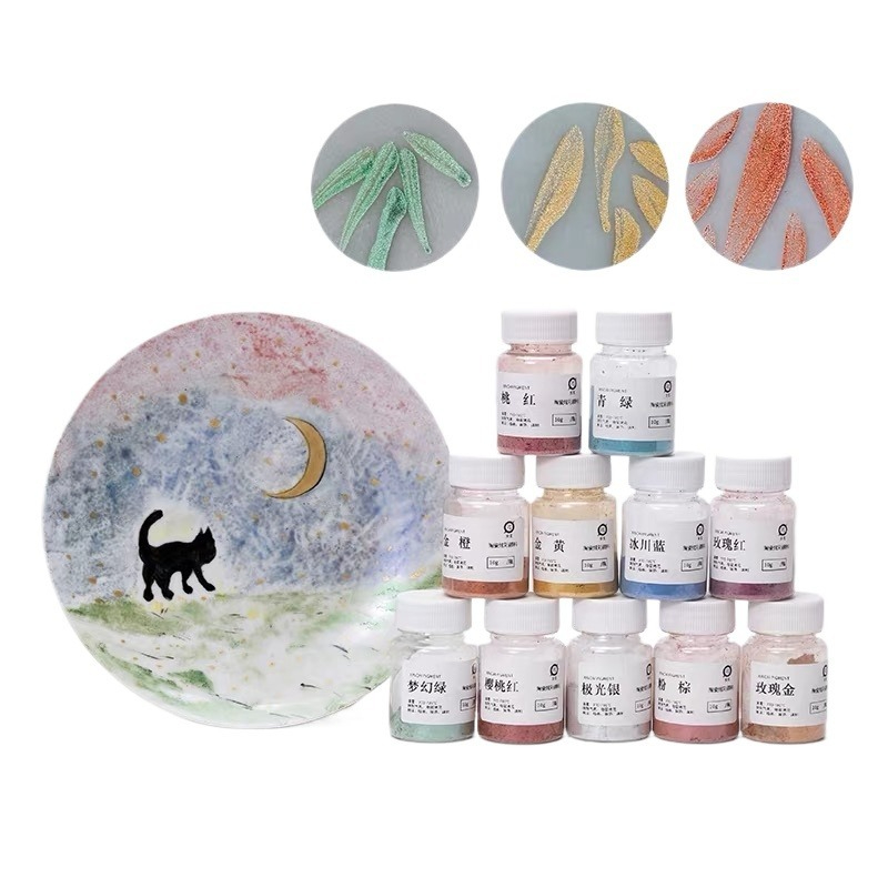 Mica Powder Colorant - 10g/şişe inci mika tozu seramik Pigment