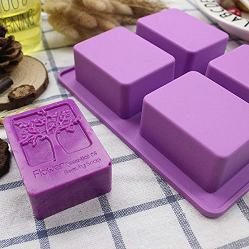 Soap Making Book - Dikdörtgen Hayat Ağacı Silikon Sabun Kalıp