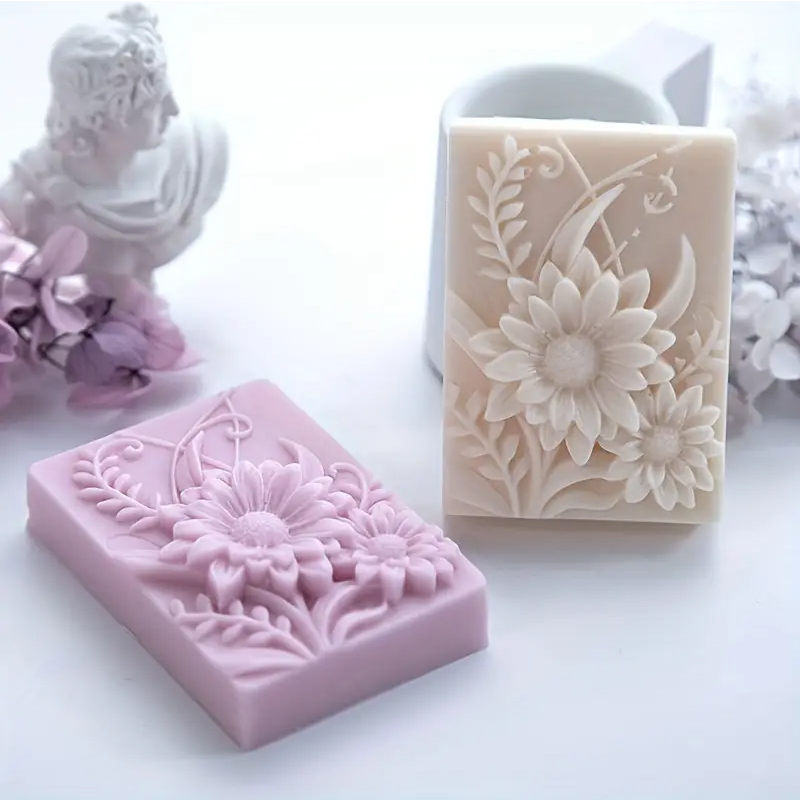 Soap Making Kit For Beginners - 3D Çiçek Kare Sabun silikon kalıp