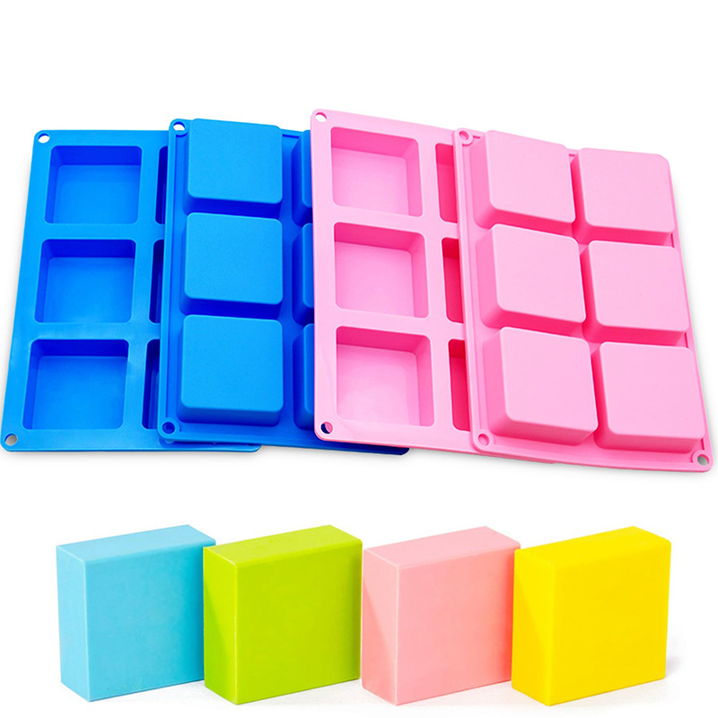 Melt Pour Soap Base - Kare sabun kalıpları 6-Cavity yapışmaz silikon