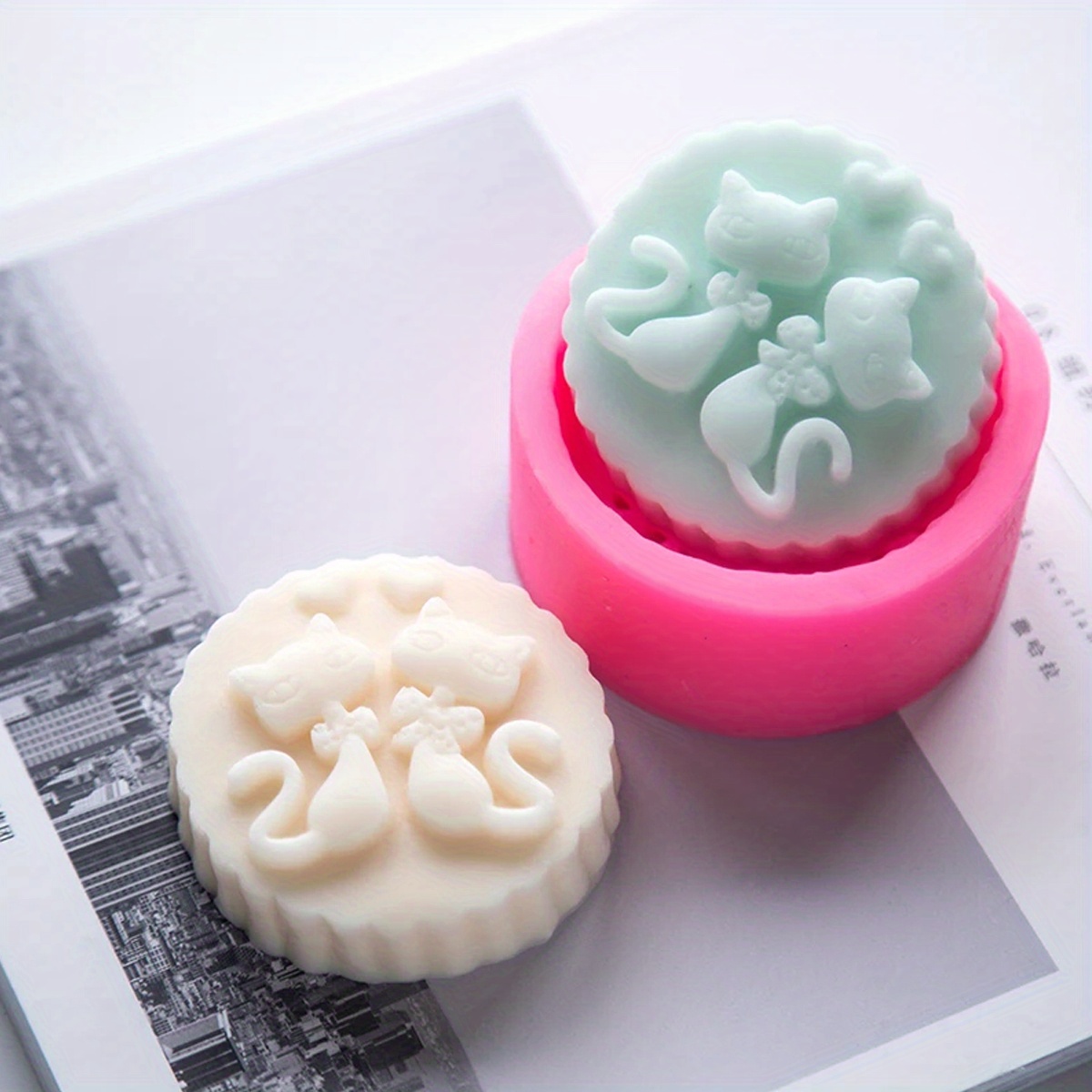 Soap Making Accessories - 1 Parça Silikon Kedi Sabun Kalıbı