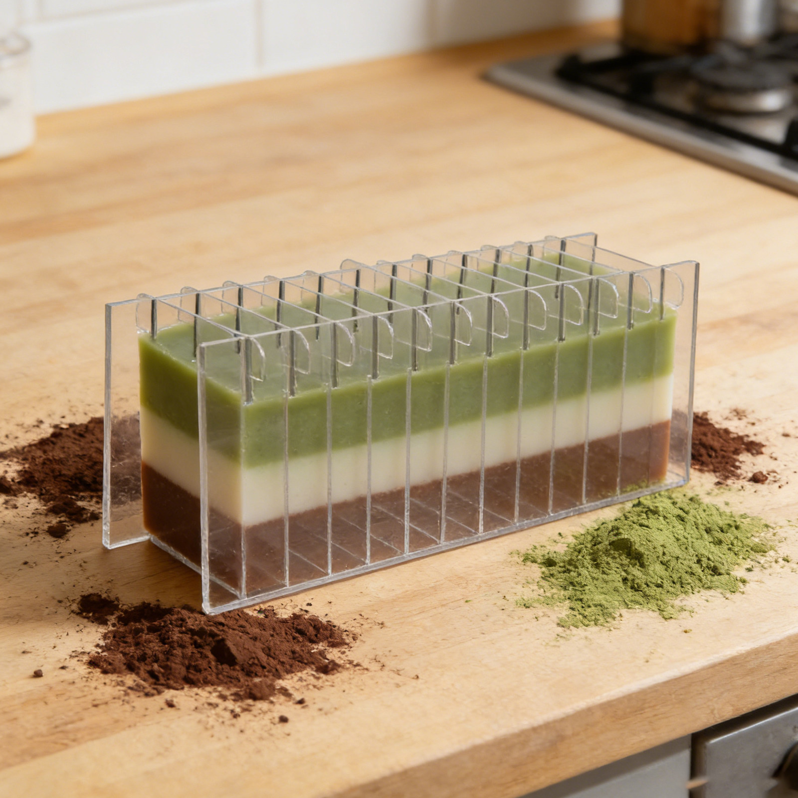 Soap Making Kit For Beginners - Akrilik Sabun Bölücü Levha, Silikon Kalıp