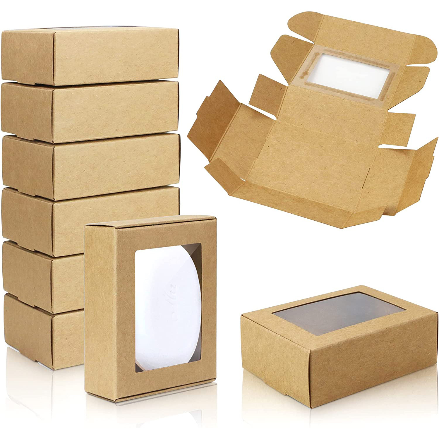Kraft Soap Label - 50 Adet Pencereli Mini Kraft Kağıt