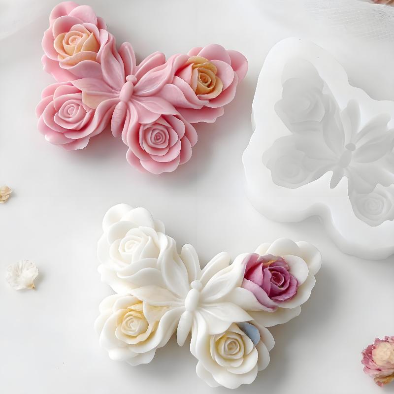 Soap Making Accessories - DIY Gül Kelebek Formu silikon kalıp