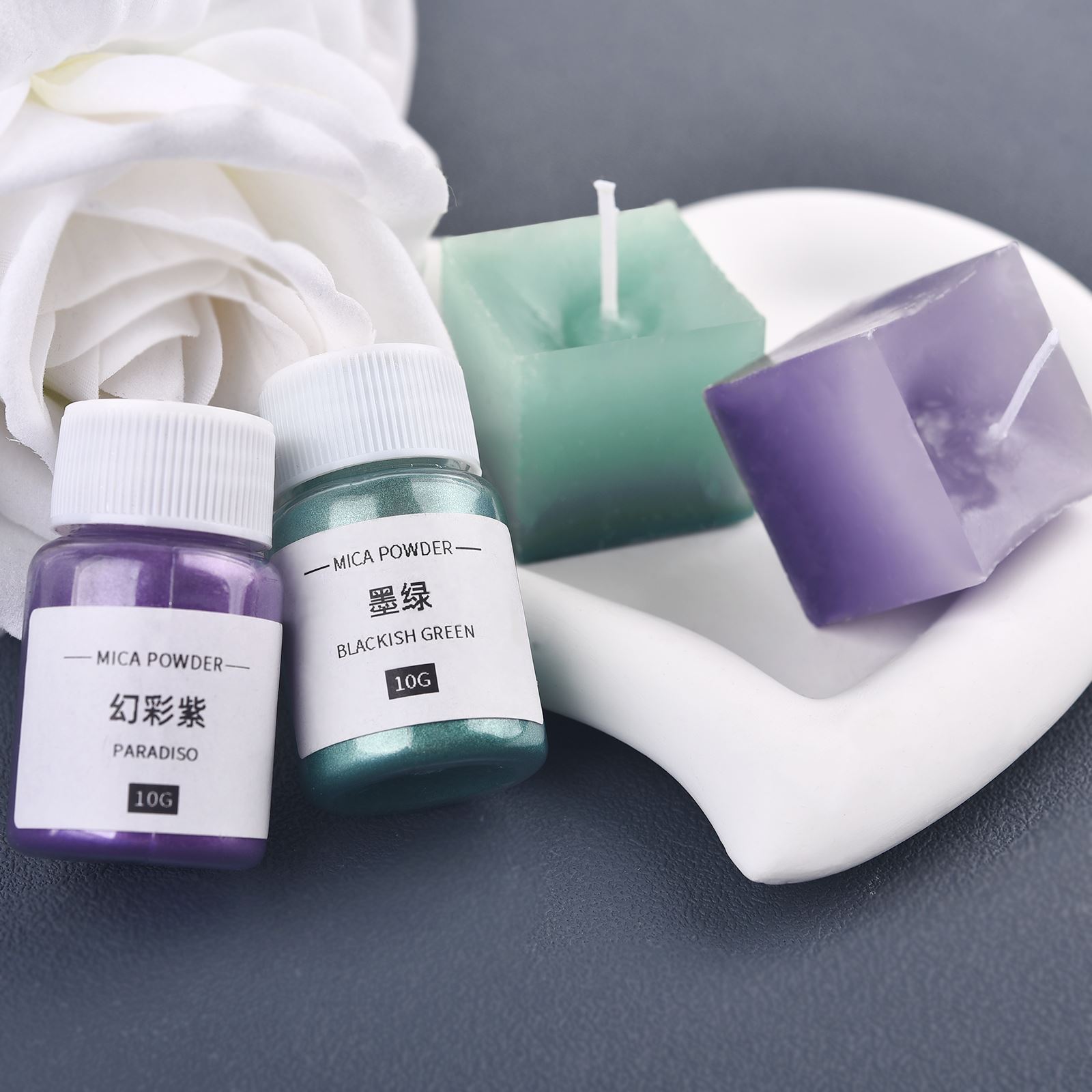 10G/şişe mum sedefli mika tozu - Mica Powder Colorant incelemesi ve fiyatı